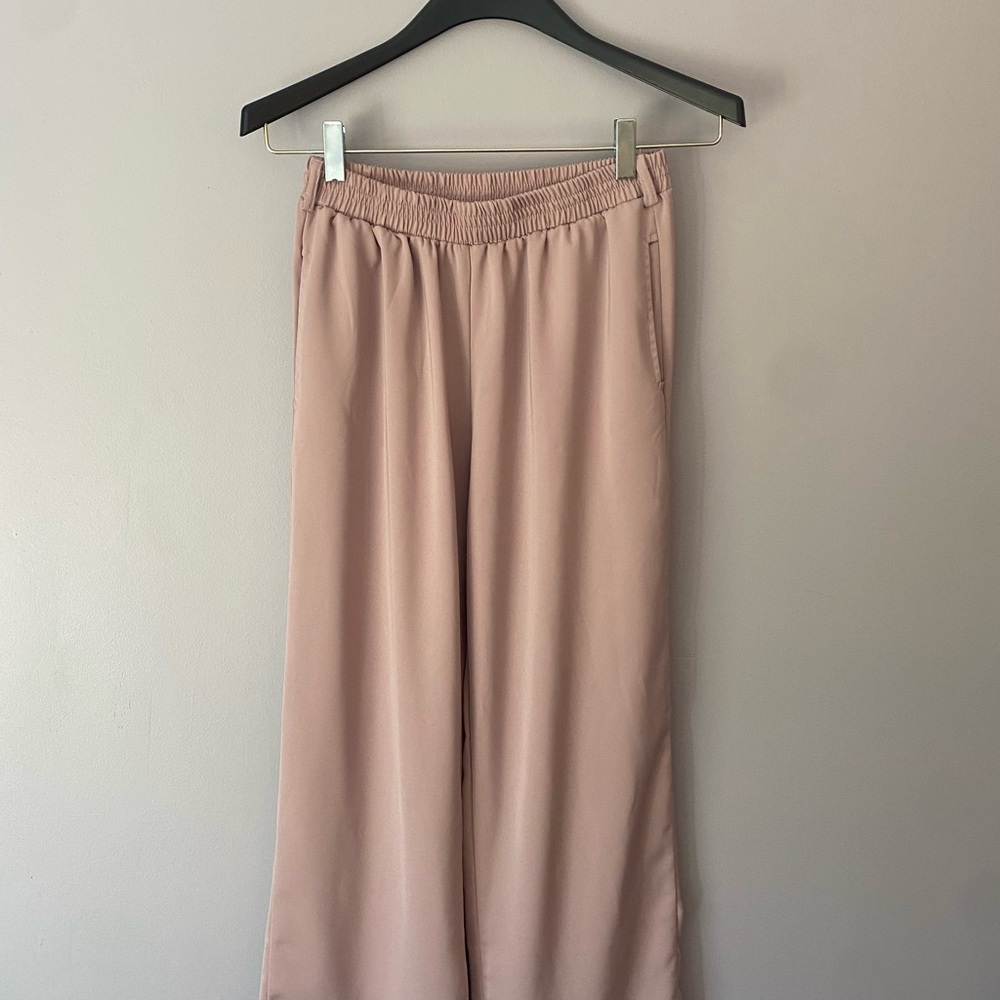 Women's Wide Leg Pants in Blush Pink